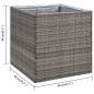 vidaXL Jardinera ratán sintético gris 80x80x80 cm vidaXL Jardinera ratán sintético gris 80x80x80 cm