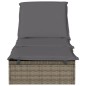 vidaXL Tumbona con cojín ratán sintético gris 201x55x62 cm