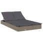 vidaXL Tumbona 2 personas ratán sintético con cojines gris vidaXL Tumbona 2 personas ratán sintético con cojines gris