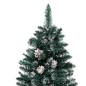 vidaXL Árbol de Navidad delgado madera auténtica y piñas PVC 210 cm vidaXL Árbol de Navidad delgado madera auténtica y piñas PVC 210 cm