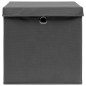 vidaXL Cajas de almacenaje con tapas 10 uds gris 28x28x28 cm