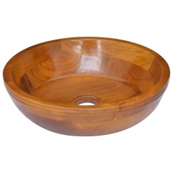 vidaXL Lavabo de madera maciza de teca Φ40x10 cm