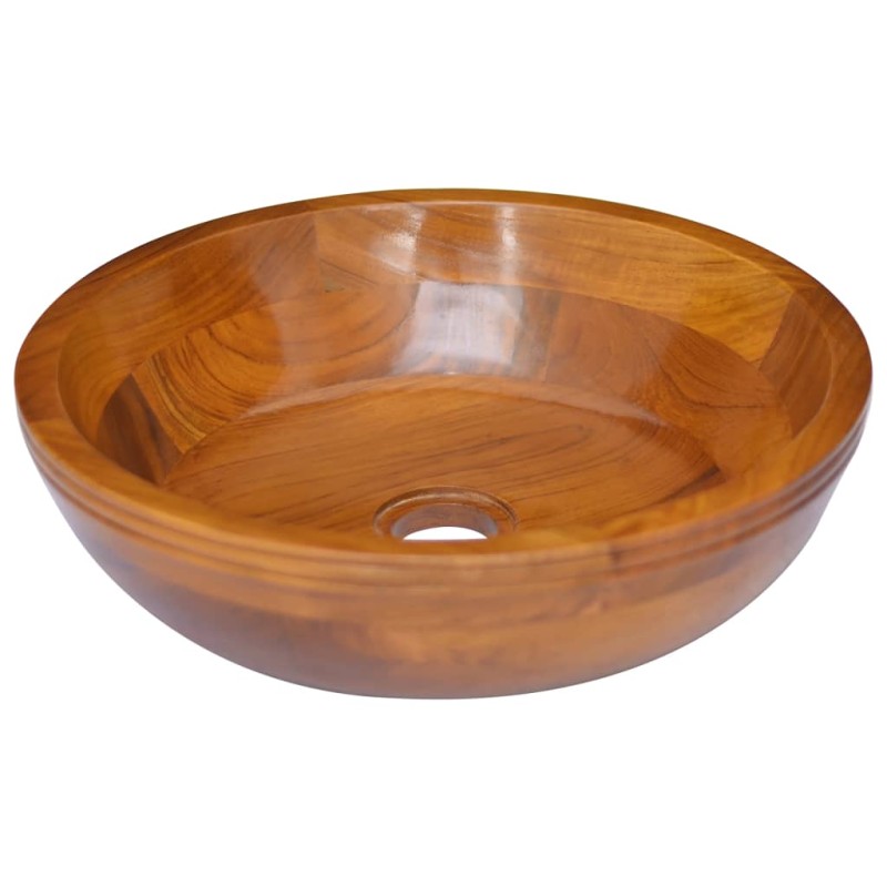 vidaXL Lavabo de madera maciza de teca Φ40x10 cm vidaXL Lavabo de madera maciza de teca Φ40x10 cm