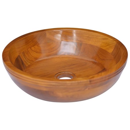 vidaXL Lavabo de madera maciza de teca Φ40x10 cm