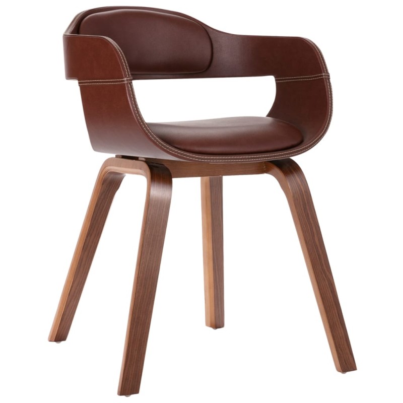 vidaXL Sillas de comedor 2 unidades madera curvada y cuero sintético vidaXL Sillas de comedor 2 unidades madera curvada y cuero sintético
