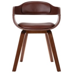 vidaXL Sillas de comedor 2 unidades madera curvada y cuero sintético