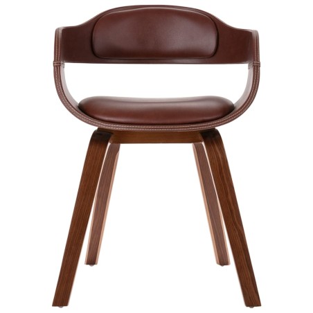 vidaXL Sillas de comedor 2 unidades madera curvada y cuero sintético