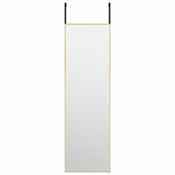 vidaXL Espejo de puerta cristal y aluminio negro 30x80 cm