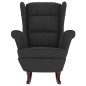 vidaXL Silla mecedora con patas de madera de caucho terciopelo negro vidaXL Silla mecedora con patas de madera de caucho terciopelo negro