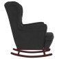 vidaXL Silla mecedora con patas de madera de caucho terciopelo negro vidaXL Silla mecedora con patas de madera de caucho terciopelo negro