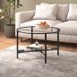 vidaXL Mesa de centro vidrio templado negro y transparente 70 cm vidaXL Mesa de centro vidrio templado negro y transparente 70 cm