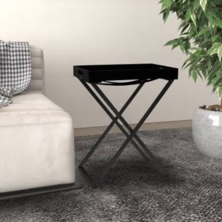 vidaXL Mesa plegable MDF negra 48x34x61 cm