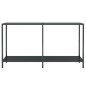 vidaXL Mesa de consola vidrio templado negro 140x35x75,5 cm
