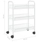 vidaXL Carrito de cocina 3 niveles hierro blanco 46x26x64 cm vidaXL Carrito de cocina 3 niveles hierro blanco 46x26x64 cm