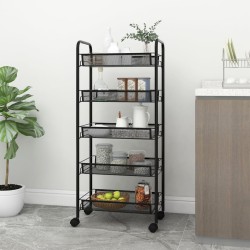 vidaXL Carrito de cocina 5 niveles hierro negro 46x26x105 cm