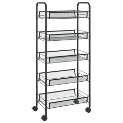 vidaXL Carrito de cocina 5 niveles hierro negro 46x26x105 cm