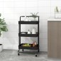 vidaXL Carrito de cocina 3 niveles hierro y ABS negro 42x35x85 cm vidaXL Carrito de cocina 3 niveles hierro y ABS negro 42x35x85 cm