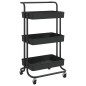 vidaXL Carrito de cocina 3 niveles hierro y ABS negro 42x35x85 cm vidaXL Carrito de cocina 3 niveles hierro y ABS negro 42x35x85 cm