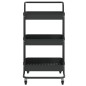 vidaXL Carrito de cocina 3 niveles hierro y ABS negro 42x35x85 cm vidaXL Carrito de cocina 3 niveles hierro y ABS negro 42x35x85 cm