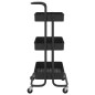 vidaXL Carrito de cocina 3 niveles hierro y ABS negro 42x35x85 cm vidaXL Carrito de cocina 3 niveles hierro y ABS negro 42x35x85 cm