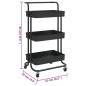 vidaXL Carrito de cocina 3 niveles hierro y ABS negro 42x35x85 cm vidaXL Carrito de cocina 3 niveles hierro y ABS negro 42x35x85 cm