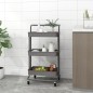 vidaXL Carrito de cocina 3 niveles hierro y ABS gris 42x35x85 cm