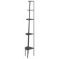 vidaXL Estantería de esquina de 5 niveles negra 45,5x31,5x180 cm vidaXL Estantería de esquina de 5 niveles negra 45,5x31,5x180 cm