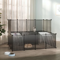 vidaXL Jaula de animales pequeños negro 143x107x93 cm PP y acero