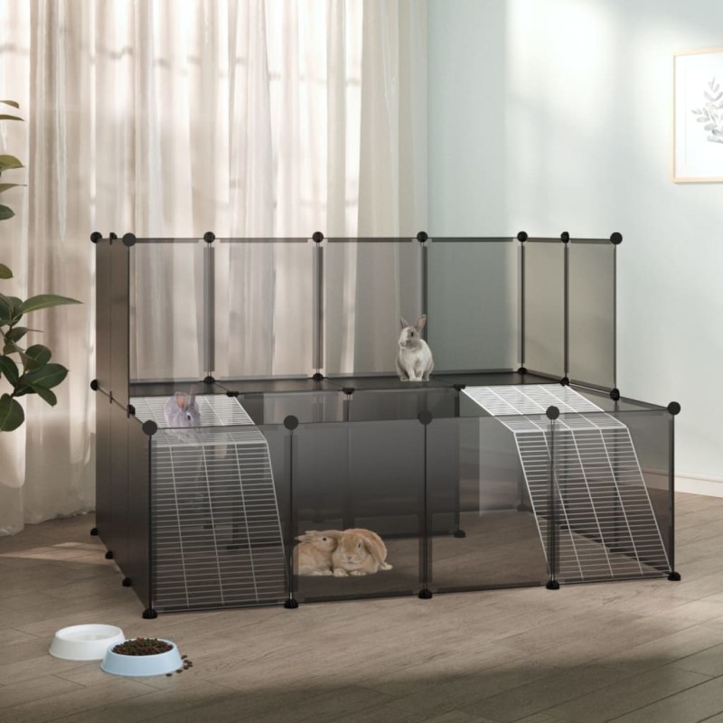 vidaXL Jaula de animales pequeños negro 143x107x93 cm PP y acero vidaXL Jaula de animales pequeños negro 143x107x93 cm PP y acero