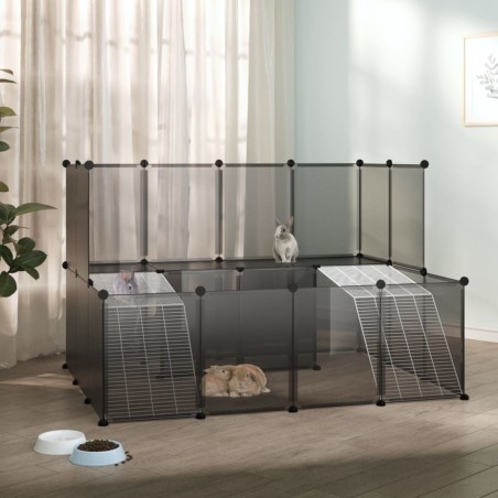 vidaXL Jaula de animales pequeños negro 143x107x93 cm PP y acero