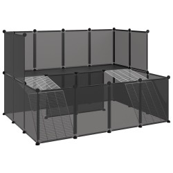 vidaXL Jaula de animales pequeños negro 143x107x93 cm PP y acero
