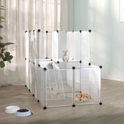 vidaXL Jaula de animales pequeños PP y acero transparente 142x74x93 cm