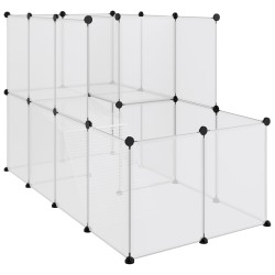 vidaXL Jaula de animales pequeños PP y acero transparente 142x74x93 cm