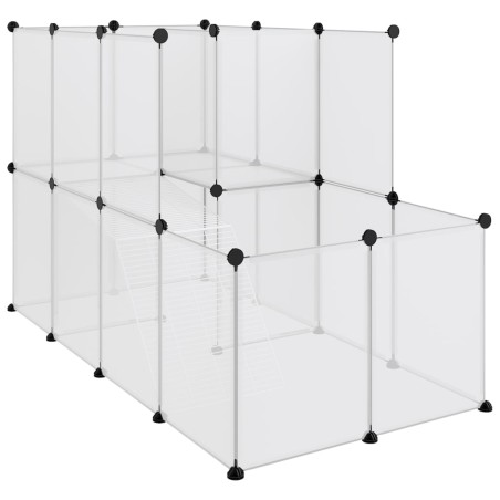 vidaXL Jaula de animales pequeños PP y acero transparente 142x74x93 cm