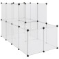 vidaXL Jaula de animales pequeños PP y acero transparente 142x74x93 cm