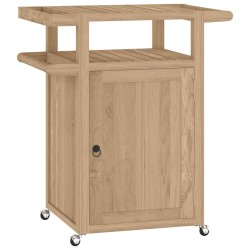 vidaXL Carrito de bar madera maciza de teca 70x50x90 cm