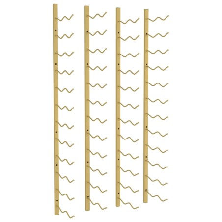 vidaXL Botellero de pared para 24 botellas 2 unidades hierro dorado