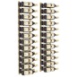 vidaXL Botellero de pared para 24 botellas 2 unidades hierro dorado vidaXL Botellero de pared para 24 botellas 2 unidades hierro dorado