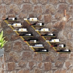 vidaXL Botellero de pared para 7 botellas 2 unidades metal dorado