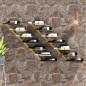 vidaXL Botellero de pared para 7 botellas 2 unidades metal dorado vidaXL Botellero de pared para 7 botellas 2 unidades metal dorado