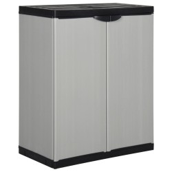 vidaXL Armario de jardín con 1 estante gris y negro 68x40x85 cm