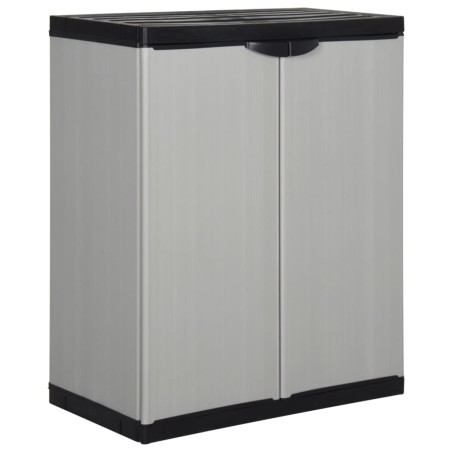 vidaXL Armario de jardín con 1 estante gris y negro 68x40x85 cm