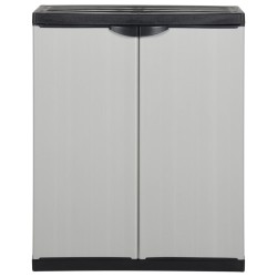 vidaXL Armario de jardín con 1 estante gris y negro 68x40x85 cm
