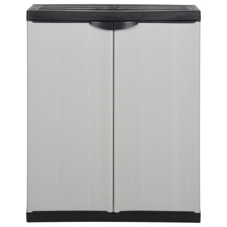 vidaXL Armario de jardín con 1 estante gris y negro 68x40x85 cm