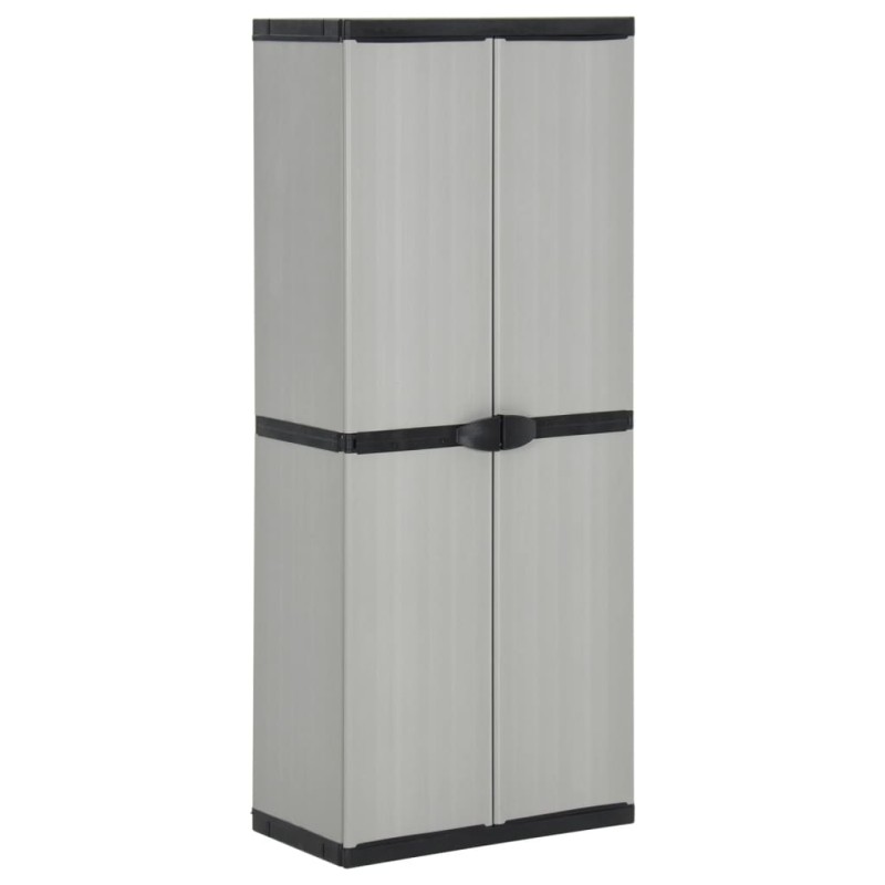 vidaXL Armario de jardín con 3 estantes gris y negro 68x40x168 cm vidaXL Armario de jardín con 3 estantes gris y negro 68x40x168 cm