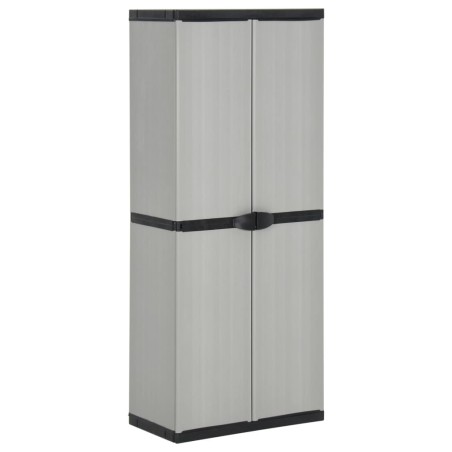 vidaXL Armario de jardín con 3 estantes gris y negro 68x40x168 cm