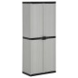vidaXL Armario de jardín con 3 estantes gris y negro 68x40x168 cm vidaXL Armario de jardín con 3 estantes gris y negro 68x40x168 cm