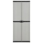 vidaXL Armario de jardín con 3 estantes gris y negro 68x40x168 cm vidaXL Armario de jardín con 3 estantes gris y negro 68x40x168 cm