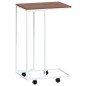 vidaXL Mesa auxiliar ruedas contrachapado blanco marrón 40x30x63,5 cm