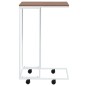 vidaXL Mesa auxiliar ruedas contrachapado blanco marrón 40x30x63,5 cm